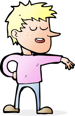 Çizgi filmci, bir insan tarafından çizilmiş saygısız bir jest yapıyor.