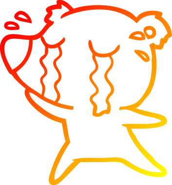 Bir insan tarafından çizilmiş ağlayan bir ayının sıcak çizgi çizimi