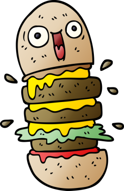 Bir insan tarafından çizilmiş karalama burgeri.