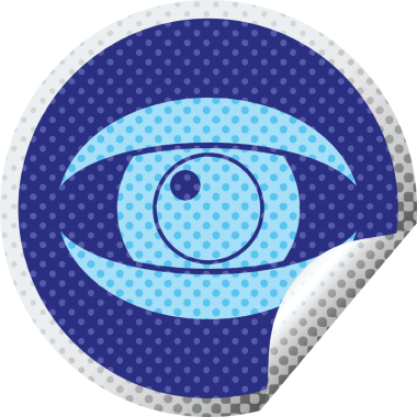 bir insan tarafından çizilmiş göz çizgisi dairesel soyma etiketi