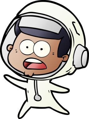 Karikatür bir insan tarafından çizilen astronotu şaşırttı.