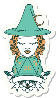 Bir insan tarafından çizilmiş doğal yirmi zarlı bir cadının çıkartması.