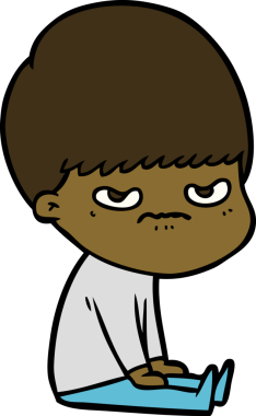 Bir insan tarafından çizilmiş çizgi film çocuğu.