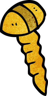 Bir insan tarafından çizilmiş karikatür vidası.