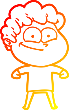 Bir insan tarafından çizilmiş mutlu bir adamın çizgi çizimi.