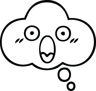 Bir insan tarafından çizilmiş bir düşünce baloncuğunun çizgi çizimi