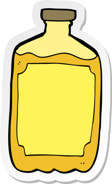 Bir insan tarafından çizilmiş karikatür su şişesinin etiketi.