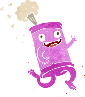 Bir insan tarafından çizilmiş karikatür çılgın soda kutusu.