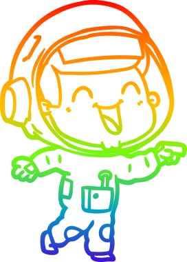 gökkuşağı gradyan çizimi mutlu bir çizgi astronot çizimi bir insan tarafından çizildi