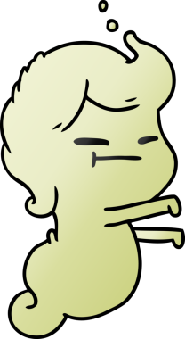 Bir insan tarafından çizilmiş kawai korkunç hayaletinin serbest çizimi.