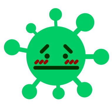 Bir insan tarafından çizilmiş mide bulandırıcı bir virüs.