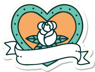 Bir insan tarafından çizilmiş, geleneksel kalp şeklinde dövme çıkartması.