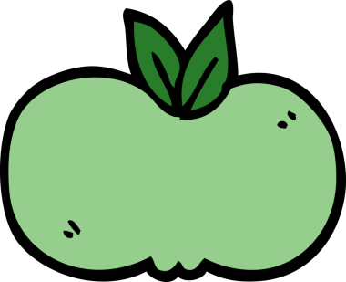 Bir insan tarafından çizilmiş elma karalaması.