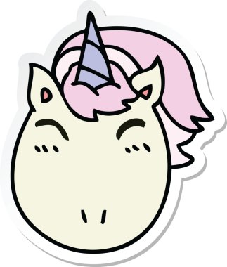 Bir insan tarafından çizilmiş tek boynuzlu atın garip bir el yazısı.