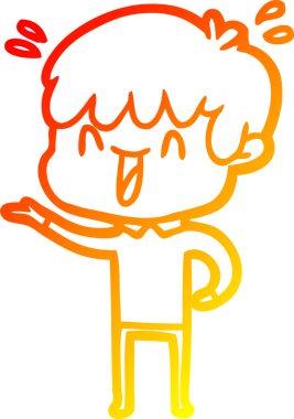 Bir insan tarafından çizilmiş gülen bir çizgi film karakteri çizimi