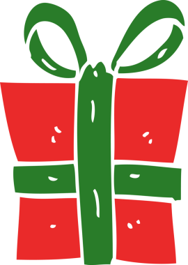 Bir insan tarafından çizilmiş düz renk çizgi film hediyesi