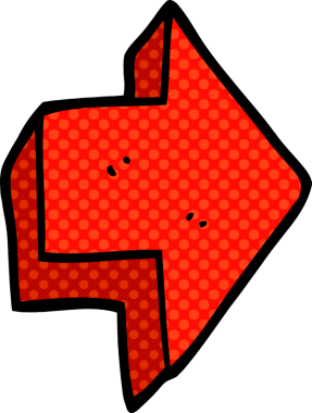 bir insan tarafından çizilmiş kırmızı ok karalaması