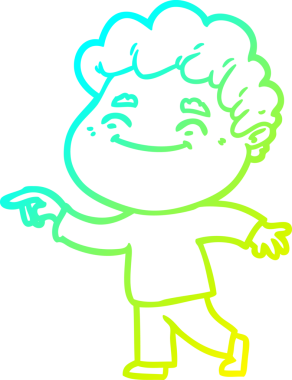 Bir insan tarafından çizilmiş karikatür cana yakın bir adamın çizimi.