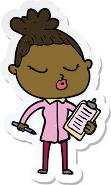 Bir insan tarafından çizilmiş bir karikatür çıkartması.