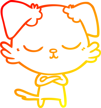 Bir insan tarafından çizilmiş sevimli bir köpeğin sıcak çizgi çizgisi.