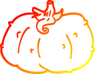 Bir insan tarafından çizilmiş bir kış kabağının sıcak çizgi çizimi