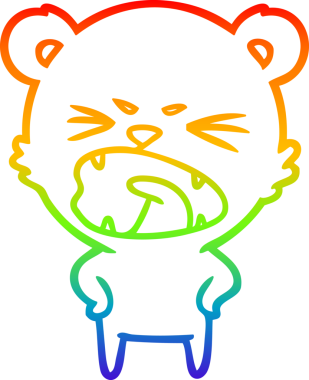 Bir insan tarafından çizilmiş kızgın bir çizgi film ayısının çizimi.