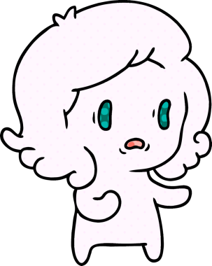 Bir insan tarafından çizilmiş kawai korkunç hayaletinin serbest çizimi.