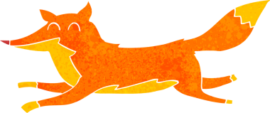 Bir insan tarafından çizilmiş tilki çizgi filmi.