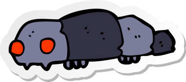 Bir insan tarafından çizilmiş karikatür böceğinin çıkartması.