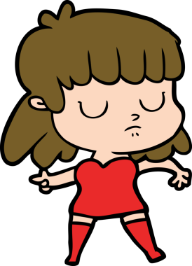 Bir insan tarafından çizilmiş ilgisiz bir kadın çizgi filmi.