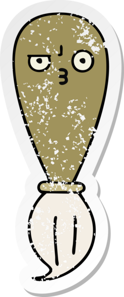 Bir insan tarafından çizilmiş karikatür fırçasının sıkıntılı çıkartması.