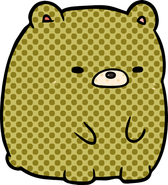 Bir insan tarafından çizilmiş sevimli karikatür üzgün ayı.