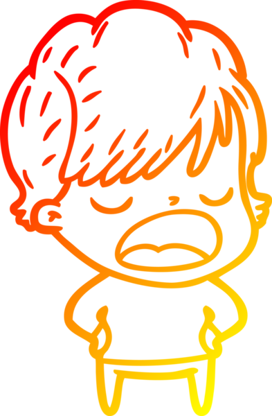 Bir insan tarafından çizilmiş bir karikatür kadın çizimi.