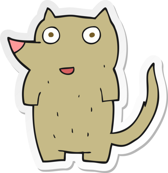 Bir insan tarafından çizilmiş bir köpeğin çıkartması.