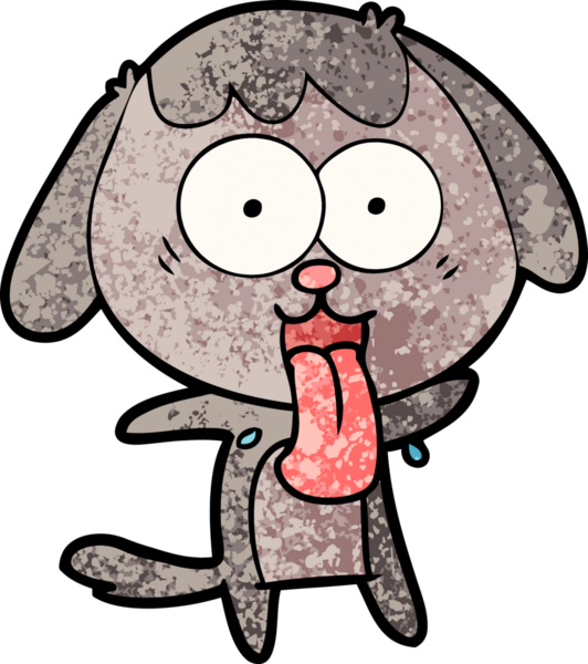 Bir insan tarafından çizilmiş şirin bir çizgi film köpeği.