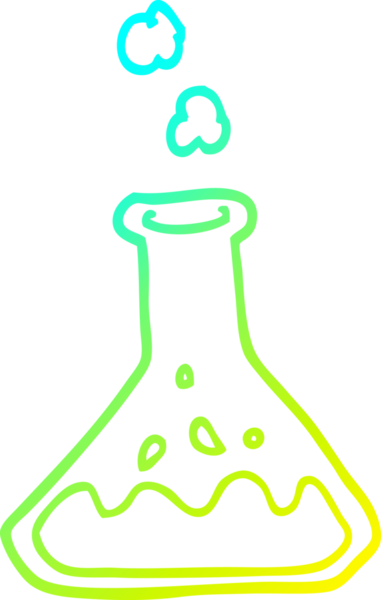 Bir insan tarafından çizilmiş bir karikatür bilim deneyinin soğuk gradyan çizimi