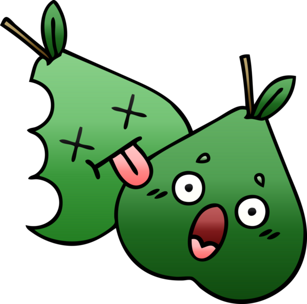 Bir insan tarafından çizilmiş armutun gölgelenmiş karikatürü