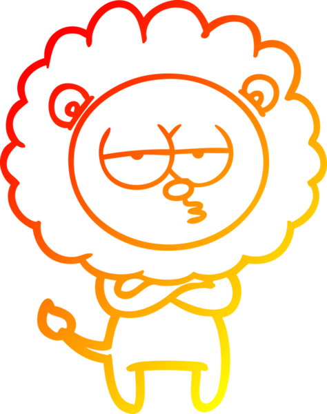 Bir insan tarafından çizilmiş yorgun bir aslanın çizgi çizimi.