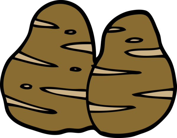 Bir insan tarafından çizilmiş patatesler.