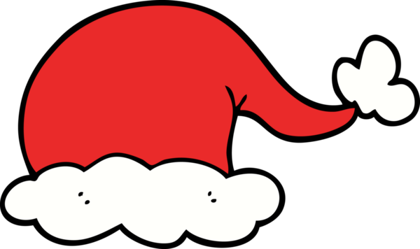 Bir insan tarafından çizilmiş karalama Noel Baba şapkası.