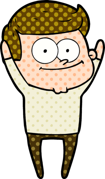 Bir insan tarafından çizilmiş mutlu bir adam.