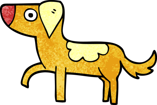 Bir insan tarafından çizilmiş karalama duran köpek.