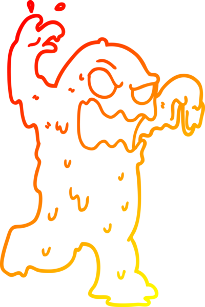 Bir insan tarafından çizilmiş balçık canavarı çizimi.