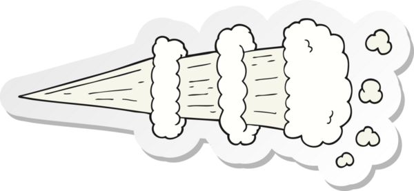 Bir insan tarafından çizilmiş bir karikatür buharı etiketi.