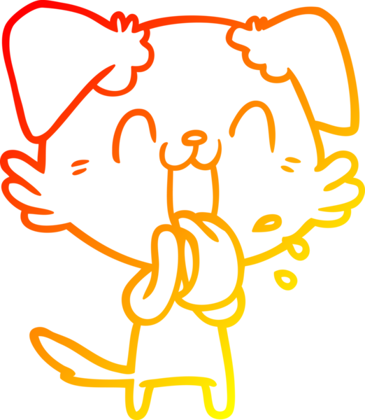 Bir insan tarafından çizilmiş çizgi film köpeğinin sıcak çizgi çizimi