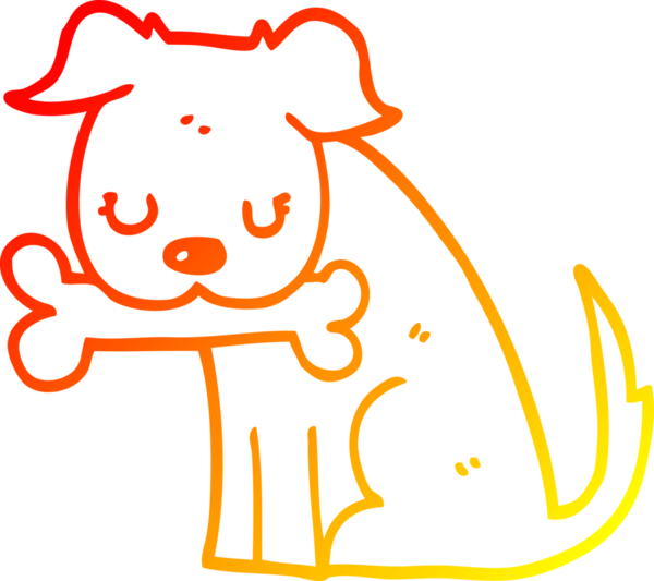 Bir insan tarafından çizilmiş çizgi film köpeğinin sıcak çizgi çizimi