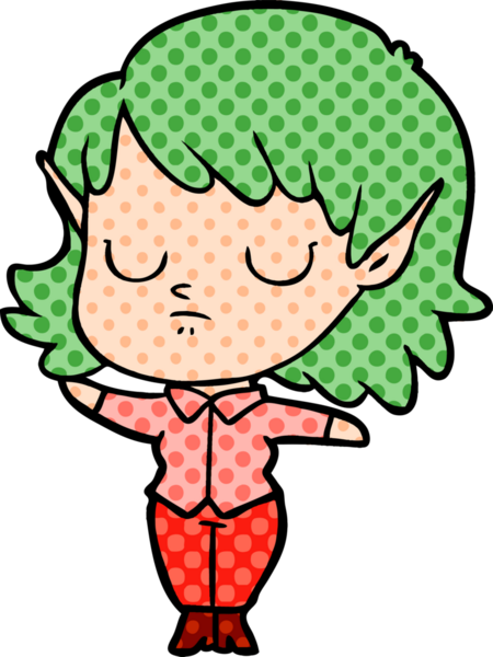 Bir insan tarafından çizilmiş bir elf kızı.