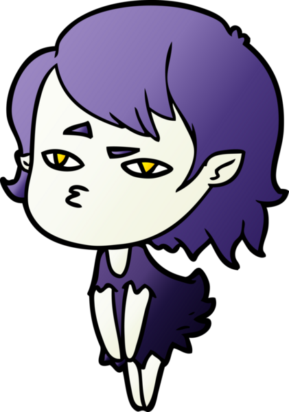 Bir insan tarafından çizilmiş vampir kız çizgi filmi.