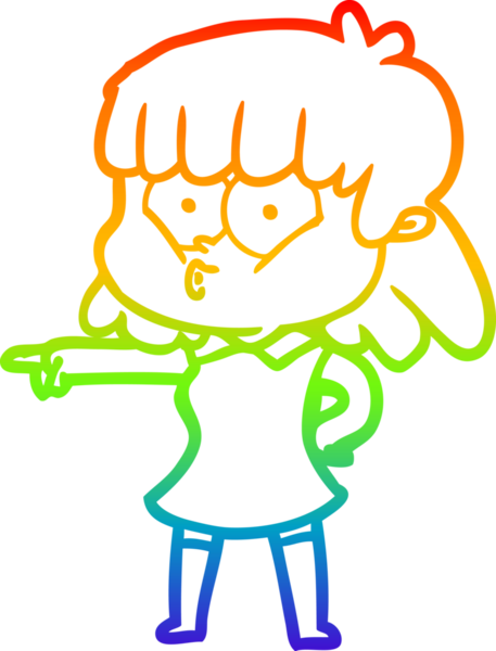 gökkuşağı gradyan çizgi çizimi bir insan tarafından çizilen ıslık çalan kız çizgi filmi