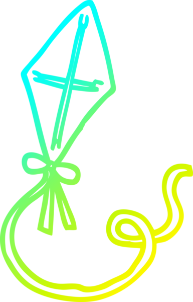 Bir insanın çizdiği çizgi film uçurtmasının soğuk gradyan çizgisi.